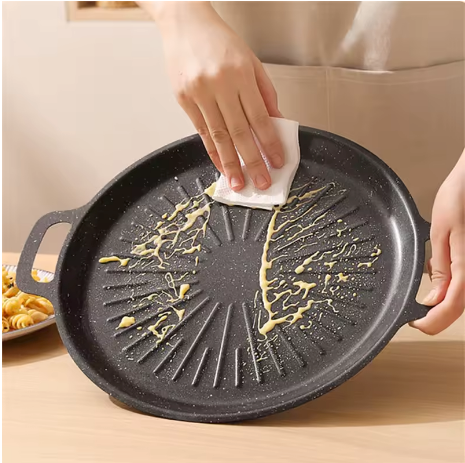 Poêle à griller ronde coréenne pour barbecue