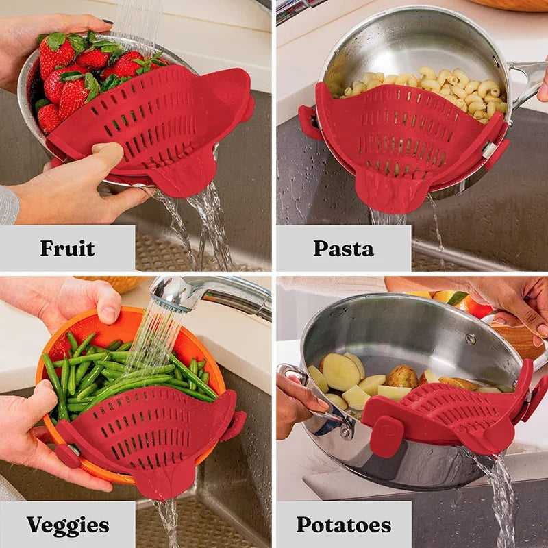 Passoire EgouttiClip đ : PĂątes et lĂ©gumes