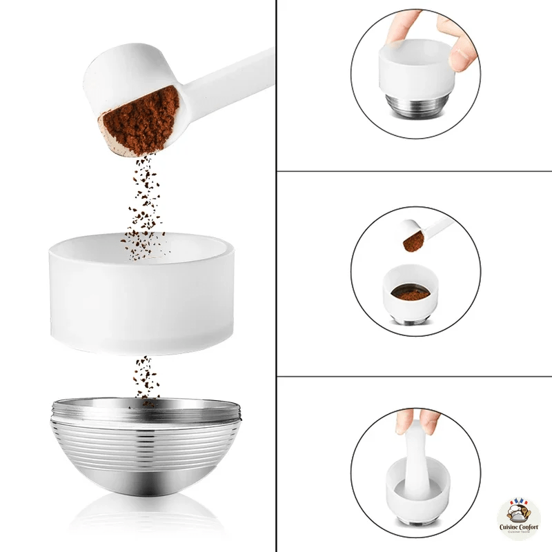 capsules reutilisables acier inoxydable machine cafe expresso image 5