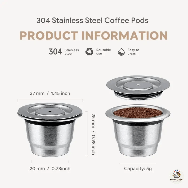 capsules reutilisables nespresso acier inoxydable rechargeables image 2