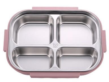 lunch box bento isotherme inox compartimentee rose 1