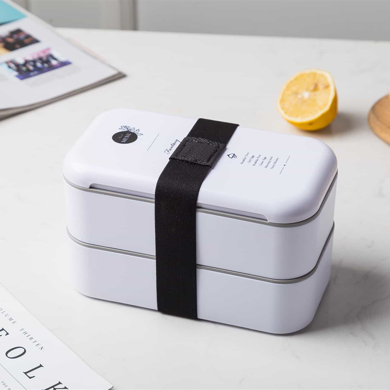 lunch box bento plastique isotherme multi etage blanc 2