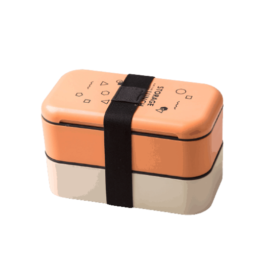 lunch box bento plastique isotherme multi etage orange 1