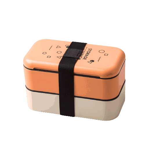 lunch box bento plastique isotherme multi etage orange 1