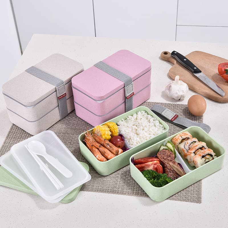 lunch box bento rose 2 etages compatible micro ondes2