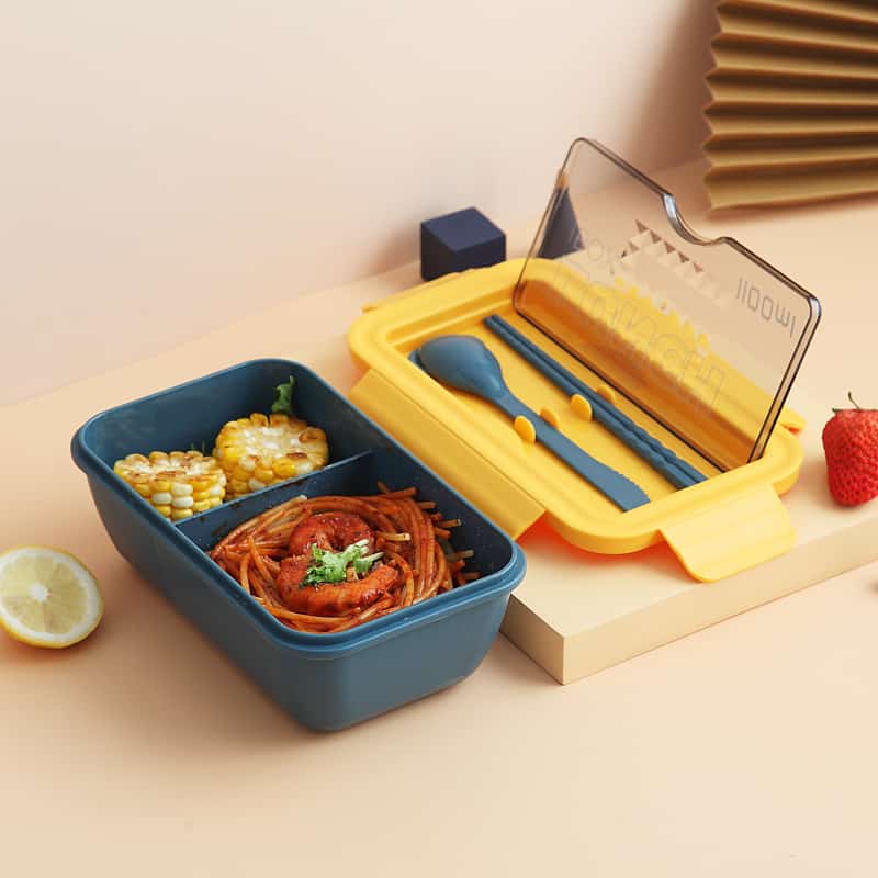 lunch box chinoise bleu double compartiment compatible micro ondes 1