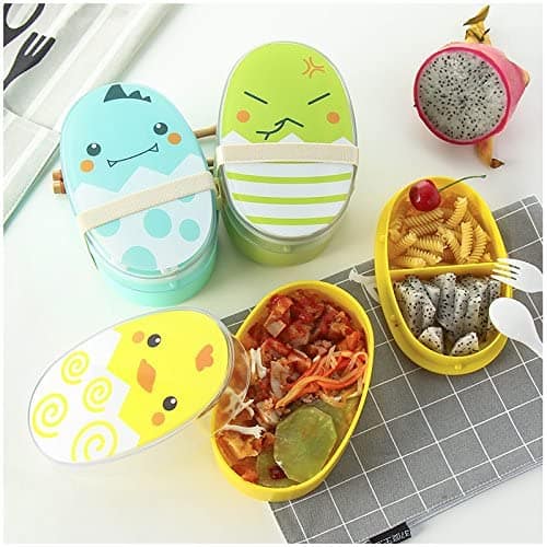lunch box enfant plastique motifs animaux avec couverts 2