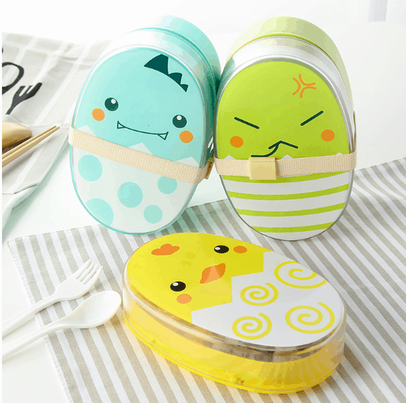 lunch box enfant plastique motifs animaux avec couverts 3