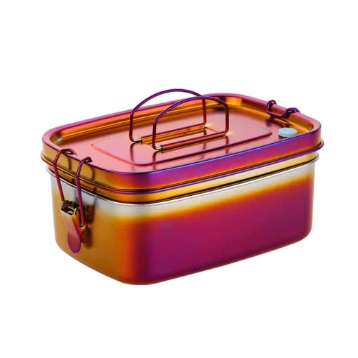 lunch box inox rouge orange avec poignee 1