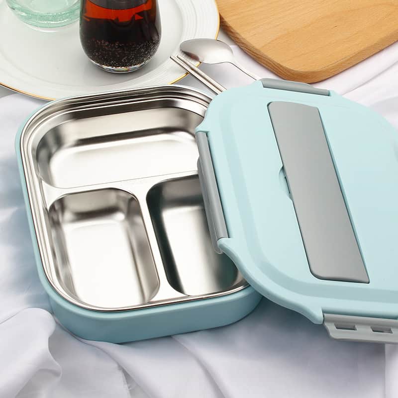 lunch box isotherme Inox compartimentee bleue 2