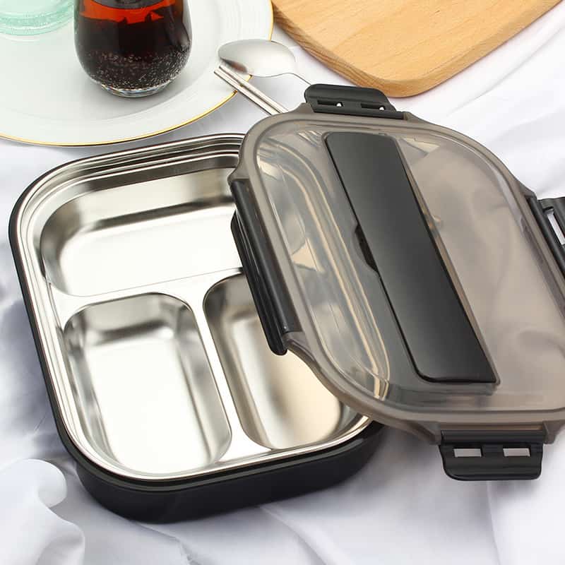 lunch box isotherme Inox compartimentee noire 3