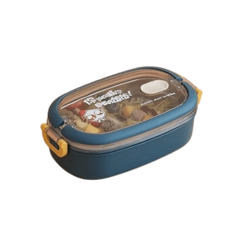 lunch box isotherme inox bleu couvercle transparent p