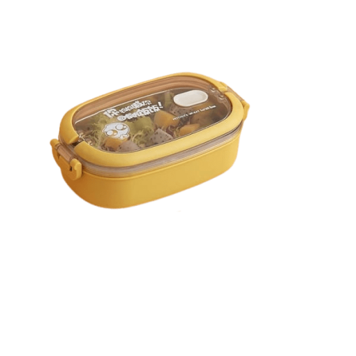 lunch box isotherme inox jaune couvercle transparent