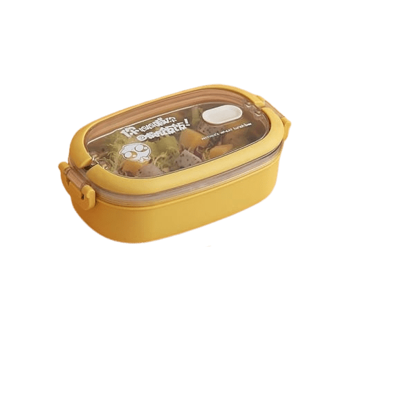 lunch box isotherme inox jaune couvercle transparent