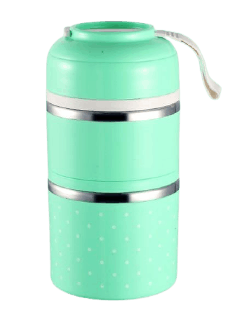 lunch box isotherme inox ronde multi etage verte 2 etages