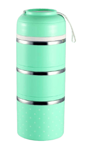 lunch box isotherme inox ronde multi etage verte 3 etages
