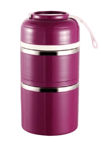 lunch box isotherme inox ronde multi etage violette 2 etages