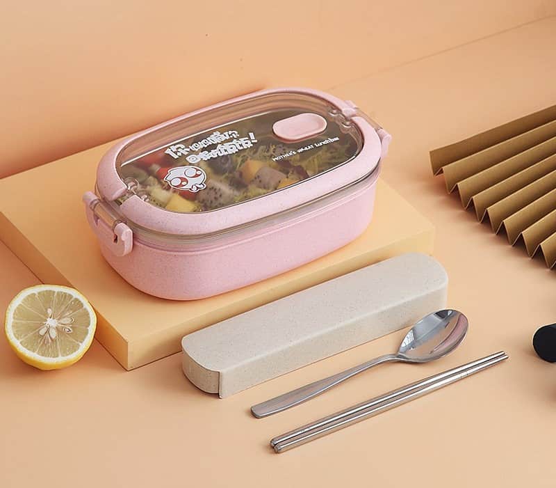 lunch box isotherme inox rose couvercle transparent
