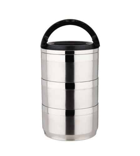 lunch box waterproof isotherme inox 3 etages avec sac 1