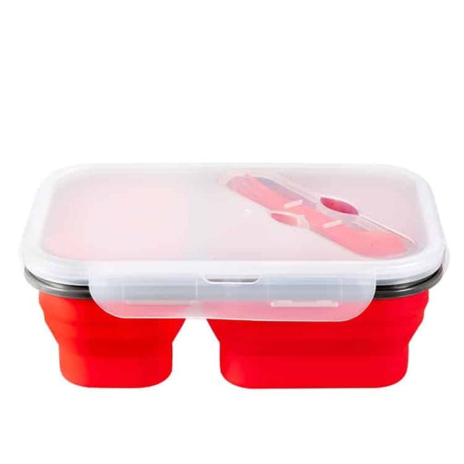 lunchbox double compartiment en silicone rouge