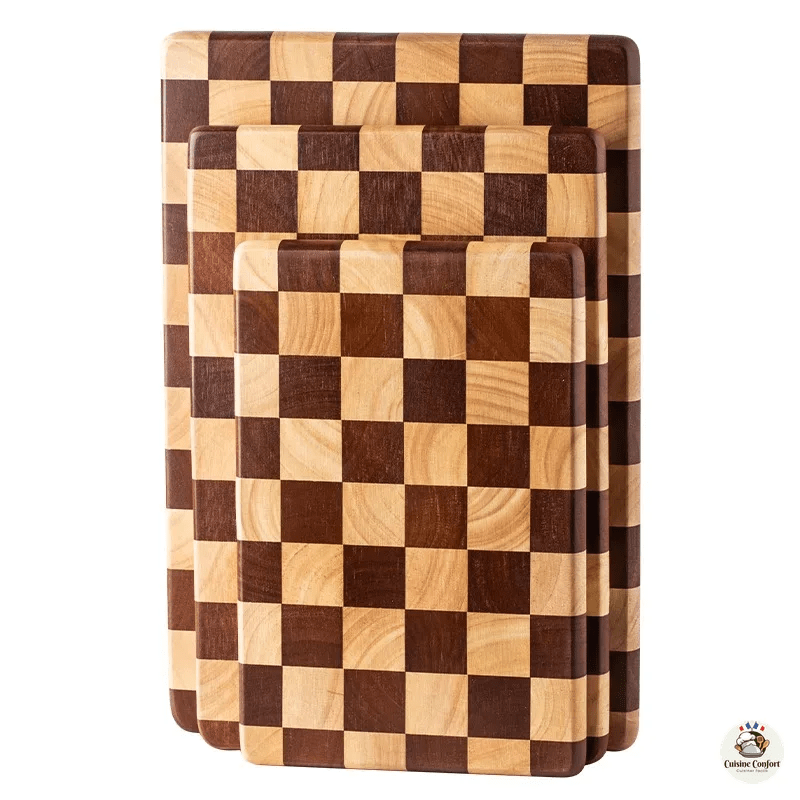 planche a decouper acacia damier cuisine massif image 2