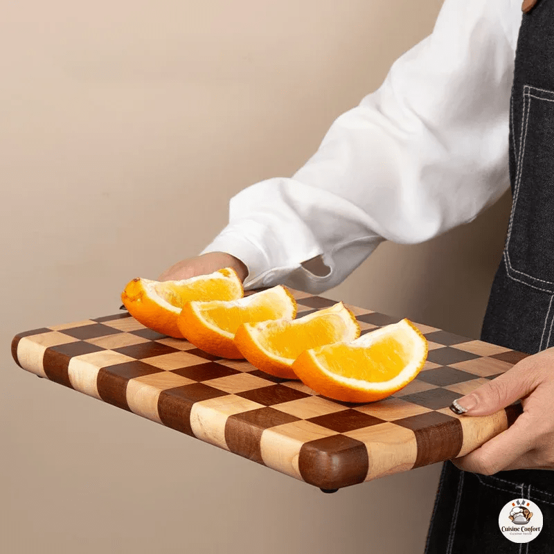 planche a decouper acacia damier cuisine massif image 4