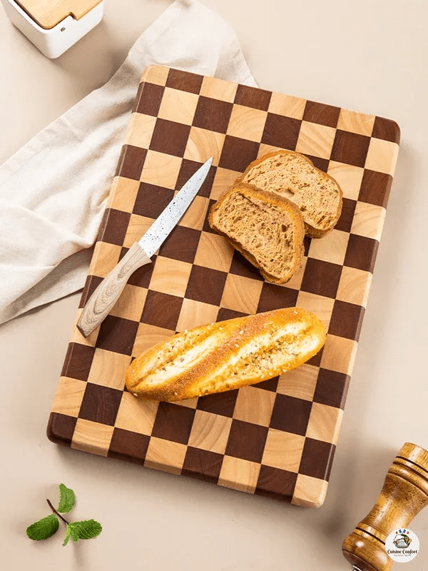 planche a decouper acacia damier cuisine massif image 6