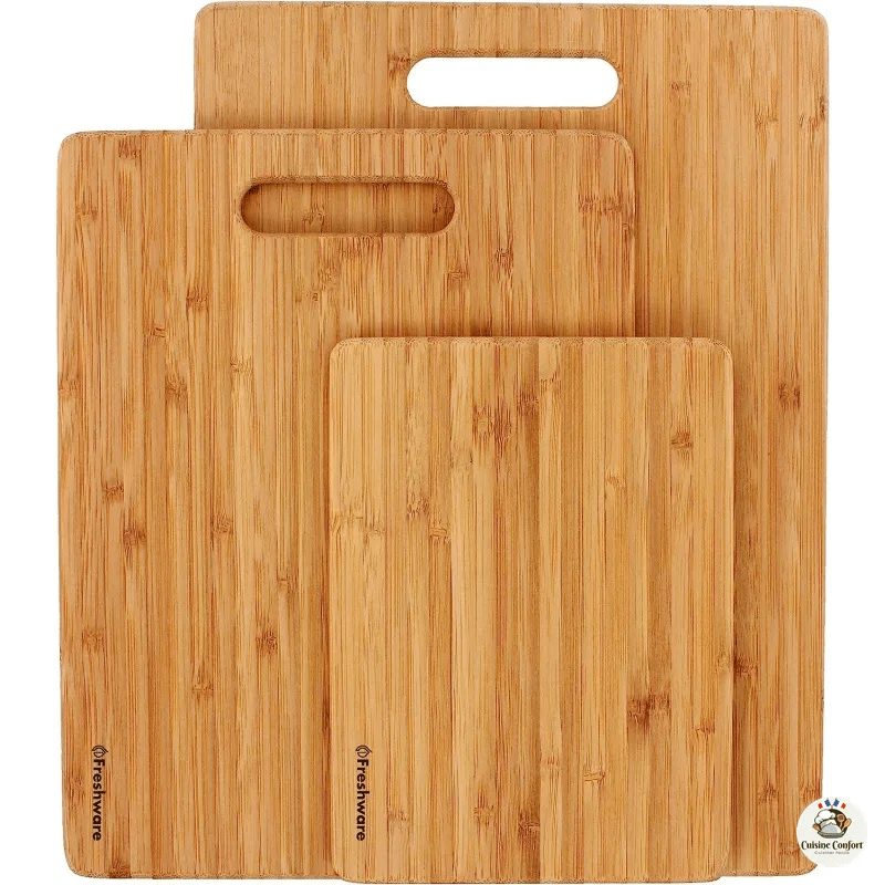 planche a decouper bamboo lot de 3 cuisine image 3