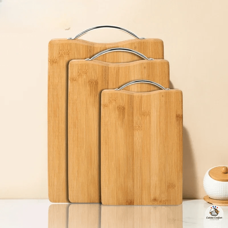 planche a decouper bambou naturel avec mousse image 1