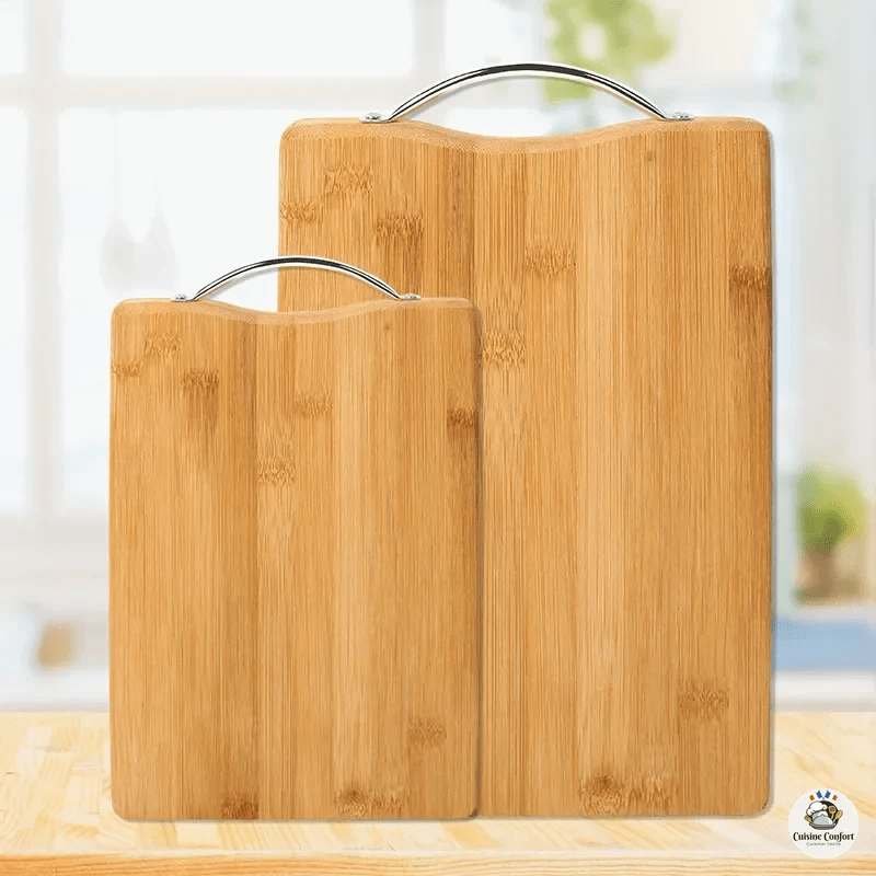 planche a decouper bambou naturel avec mousse image 2