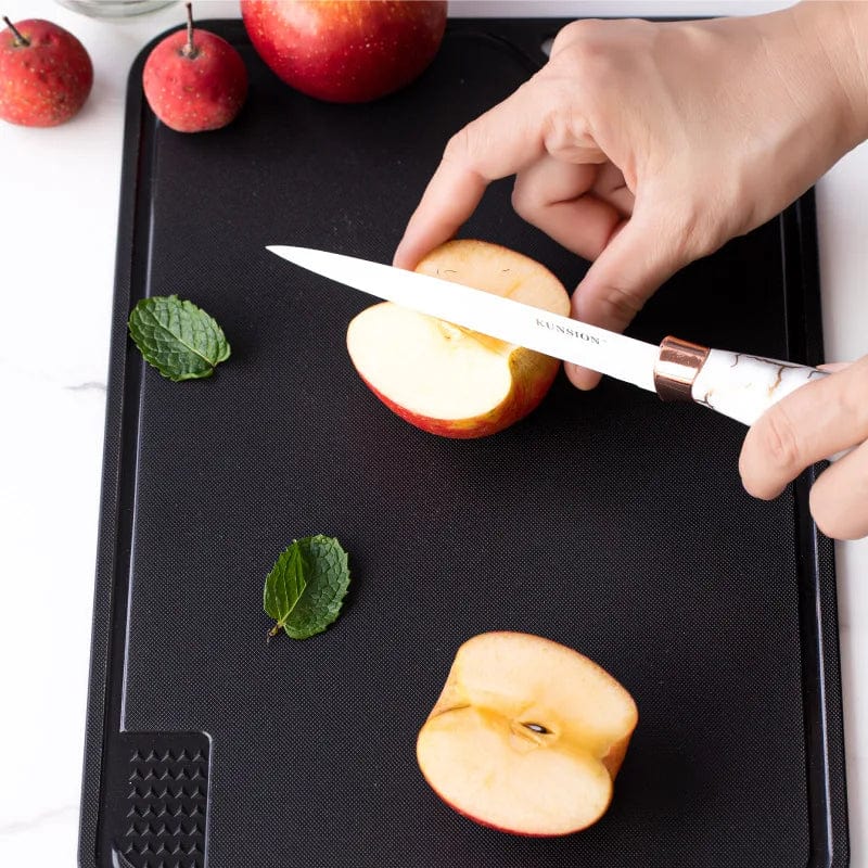 Planche à découper de cuisine multifonctionnelle avec presse-ail
