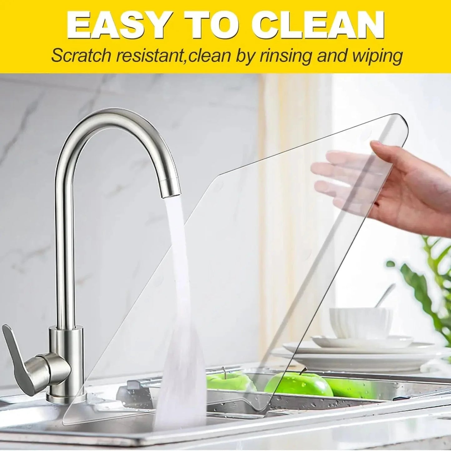 Planche à découper transparente en acrylique avec rebord antidérapant