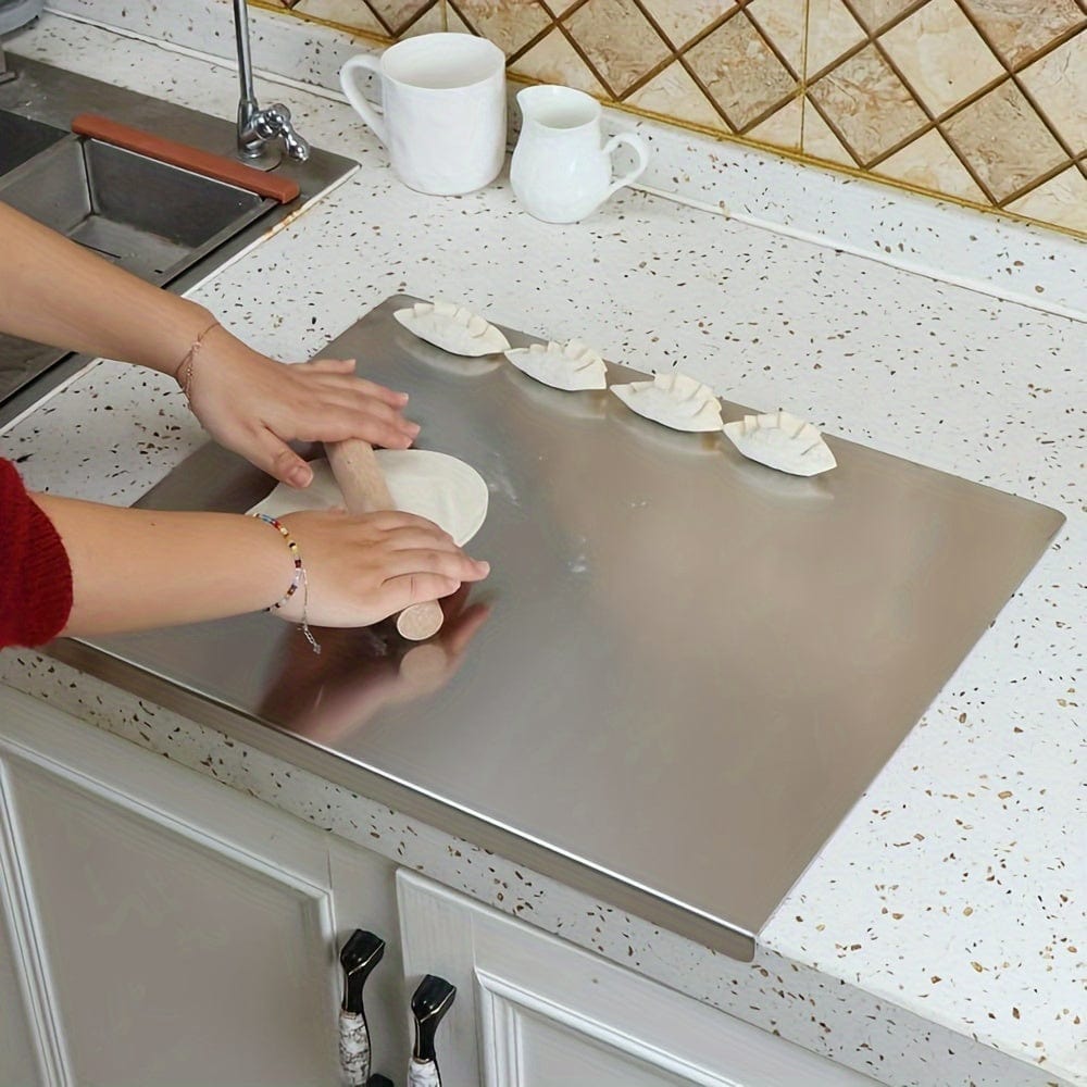 Planche à découper en Inox antidérapante avec cale de protection