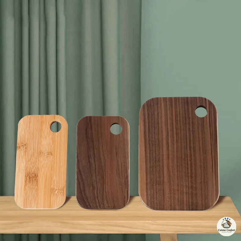 planche a decouper en bois portable avec trous image 2