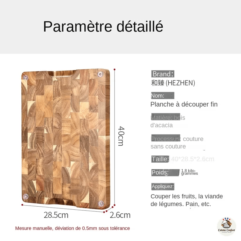 planche a decouper hezhen acacia double face image 2
