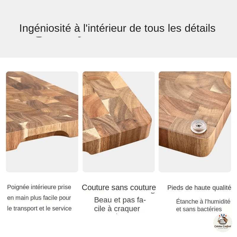 planche a decouper hezhen acacia double face image 3