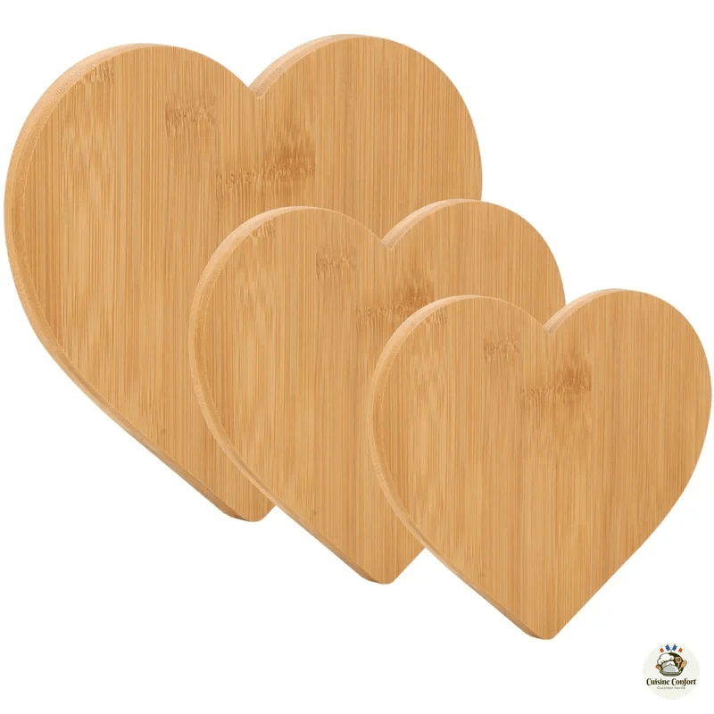 planches a decouper bambou forme coeur massif decoratives image 2