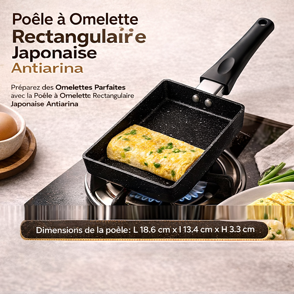 Poêle à Omelette Rectangulaire Japonaise Antiarina