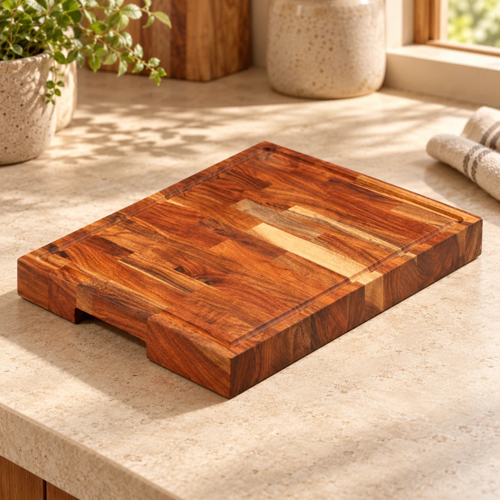Solid Acacia Cutting Board with Juice Groove
