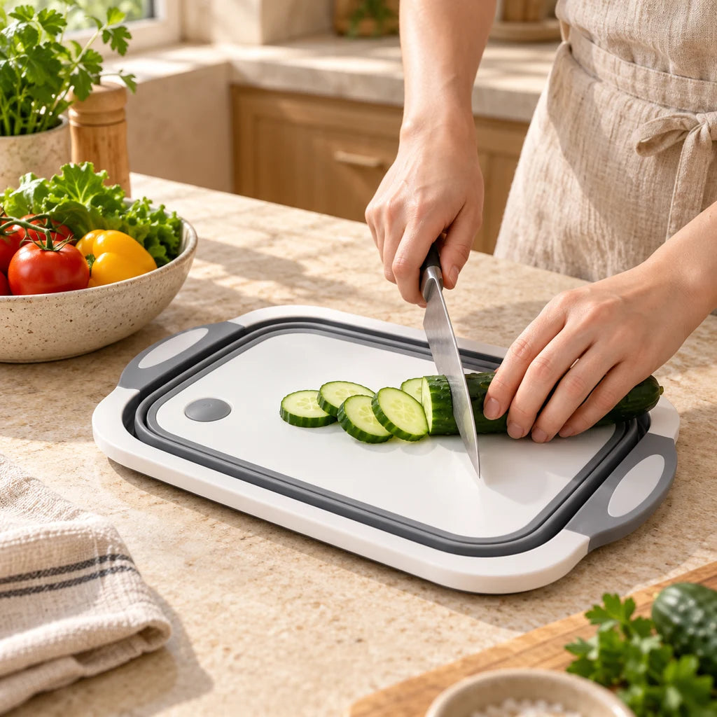 2-in-1 Cutting Board and Vegetable Container