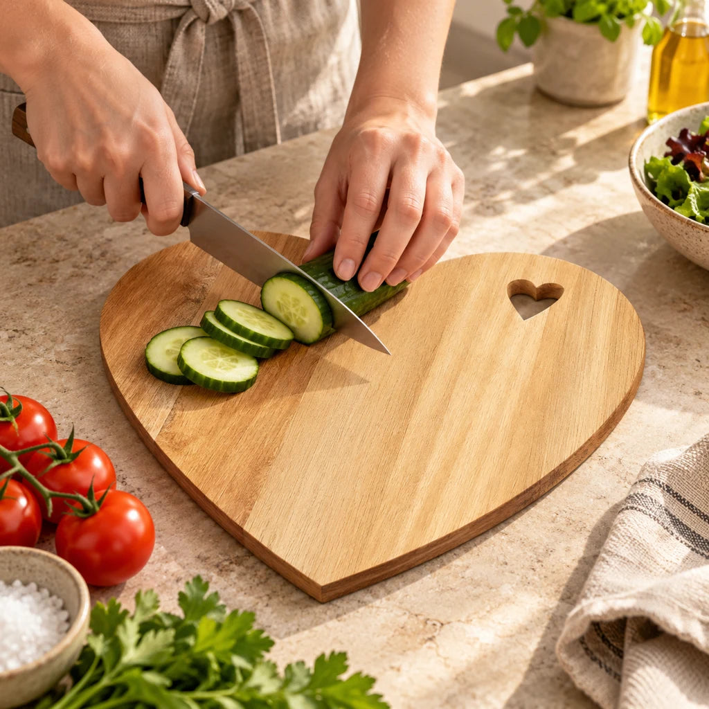 Heart-Shaped Wooden Cutting Board