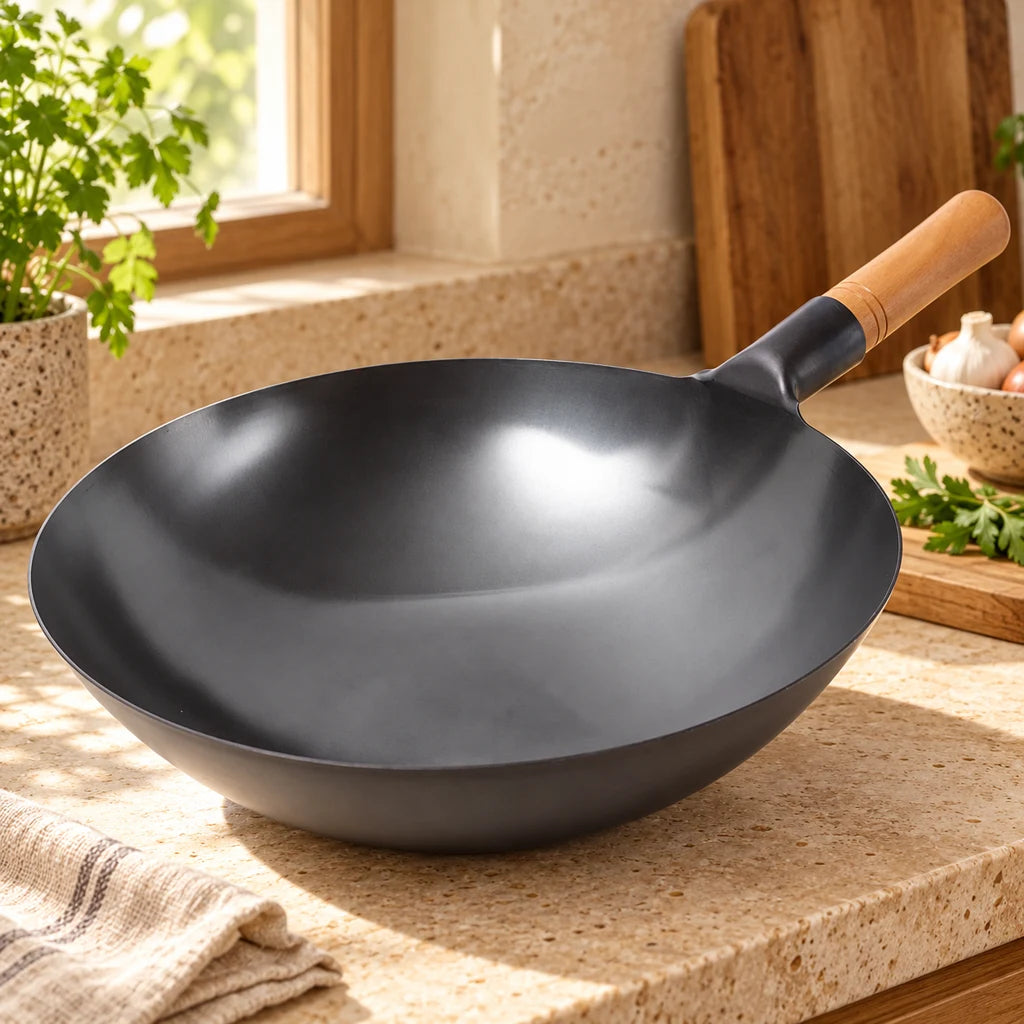 Compact, fast stainless steel wok