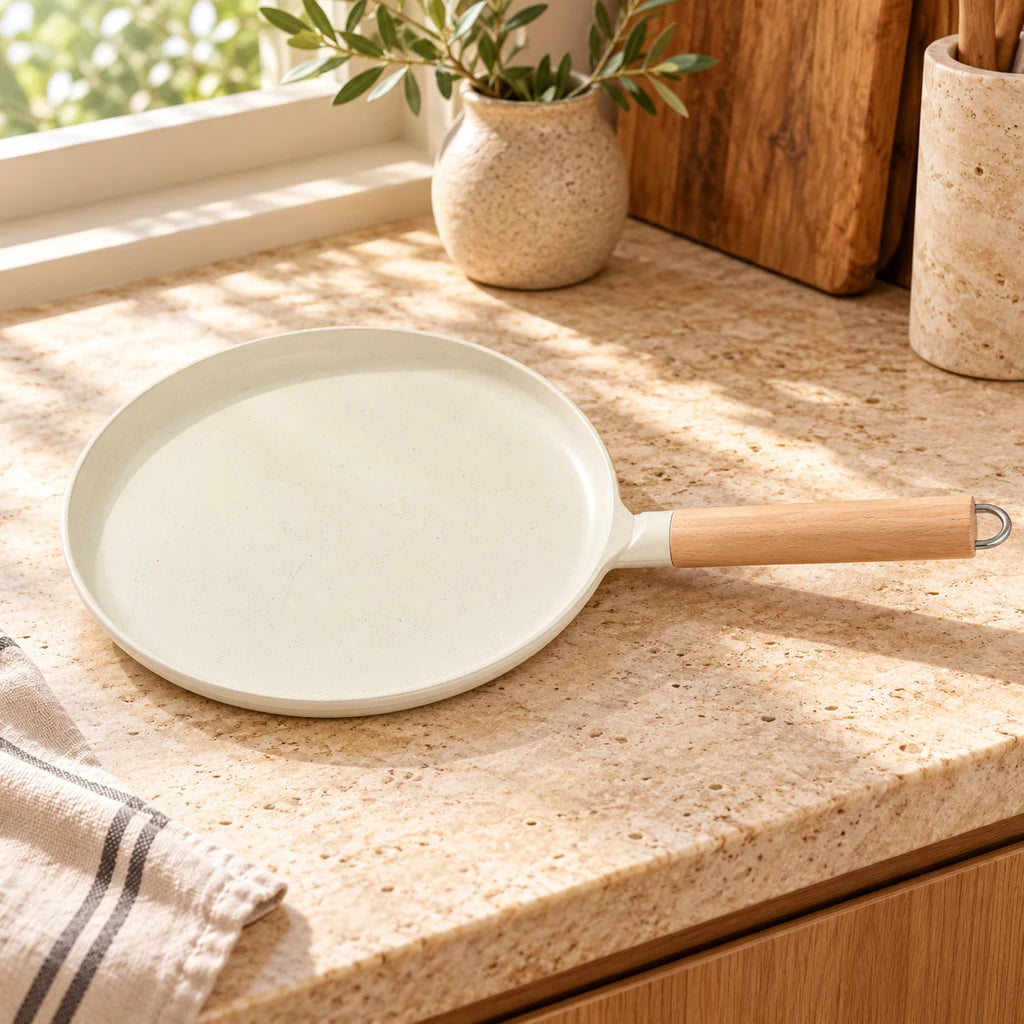 Ergonomic Cast Iron Crepe Pan