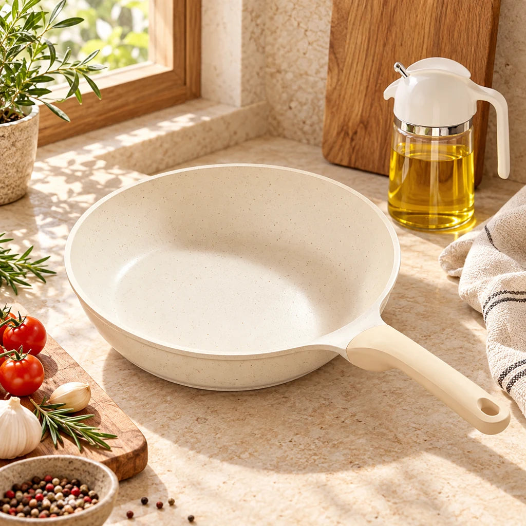 Ceramic frying pan for chefs