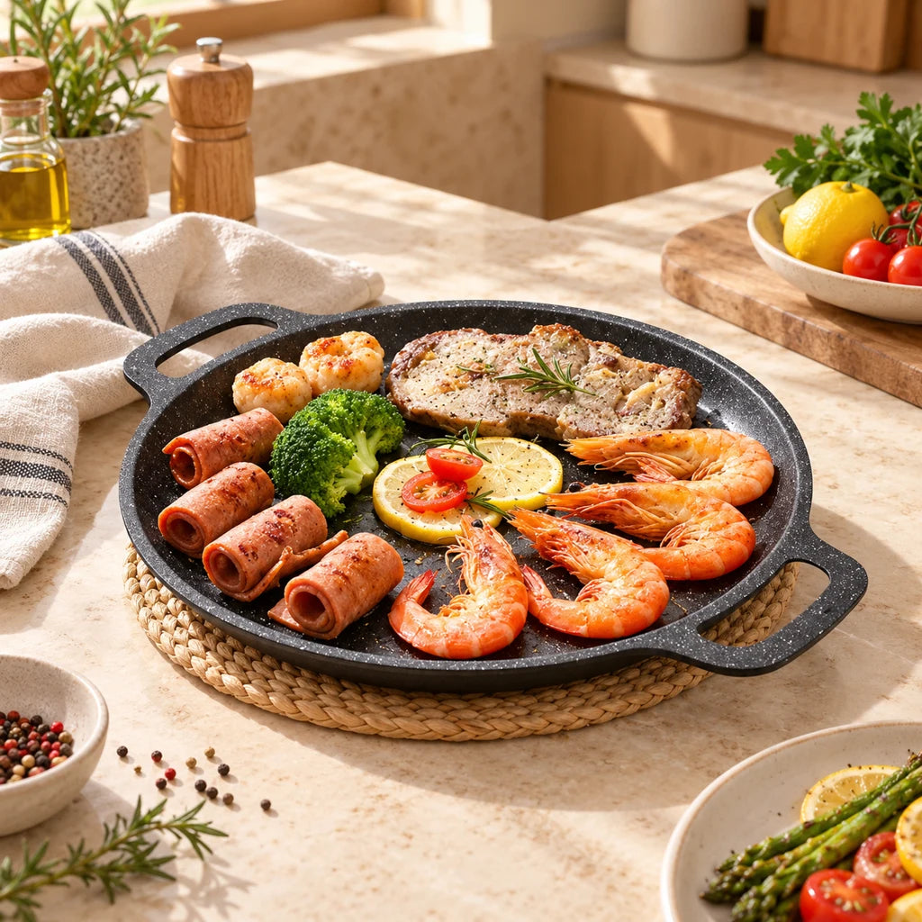 Round Korean Grill Pan for barbecue