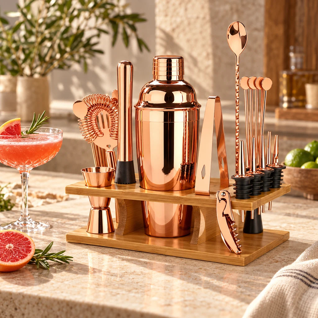 Stainless steel cocktail bartender kit, home martini tools