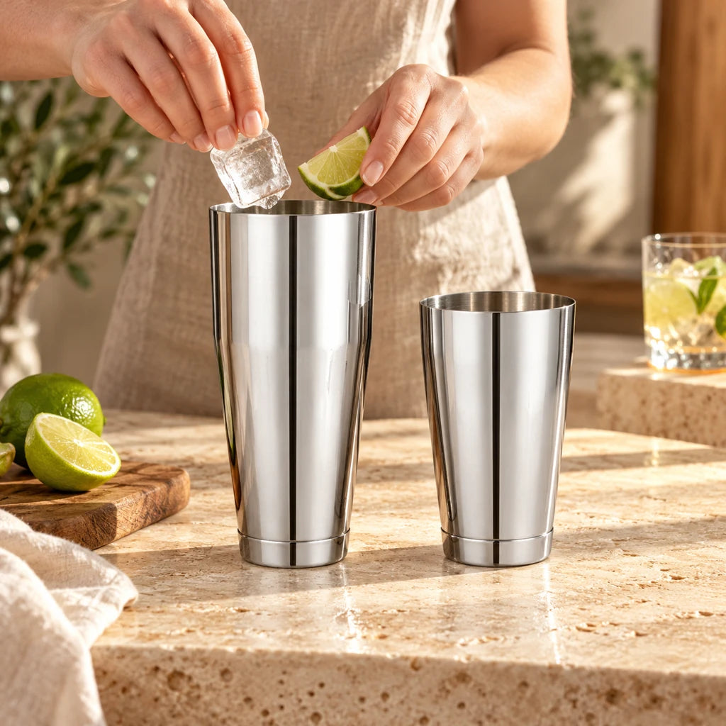 Boston Bar cocktail shaker, 2-piece set: 18oz and 25oz, professional