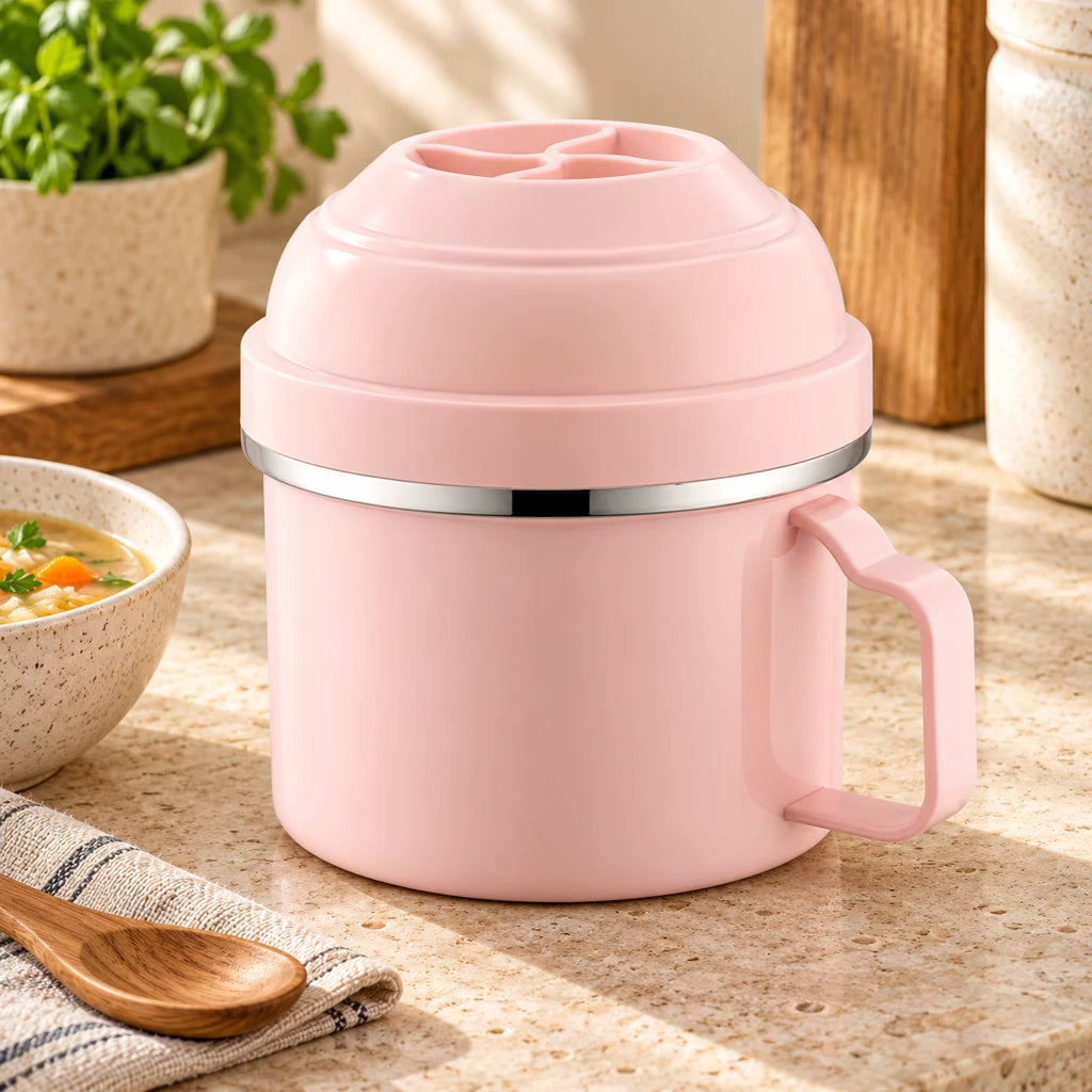 Pink Round Lunch Box 1300ml