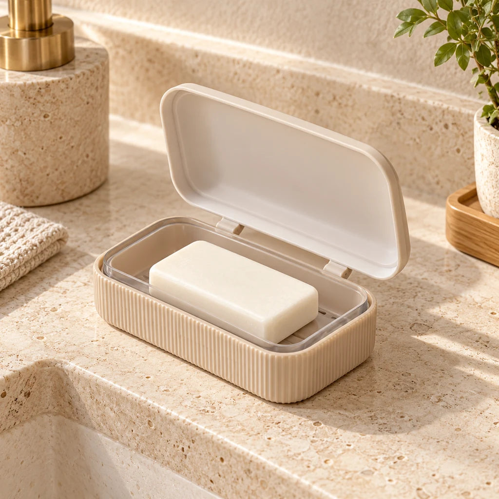 Portable silicone sealed soap box