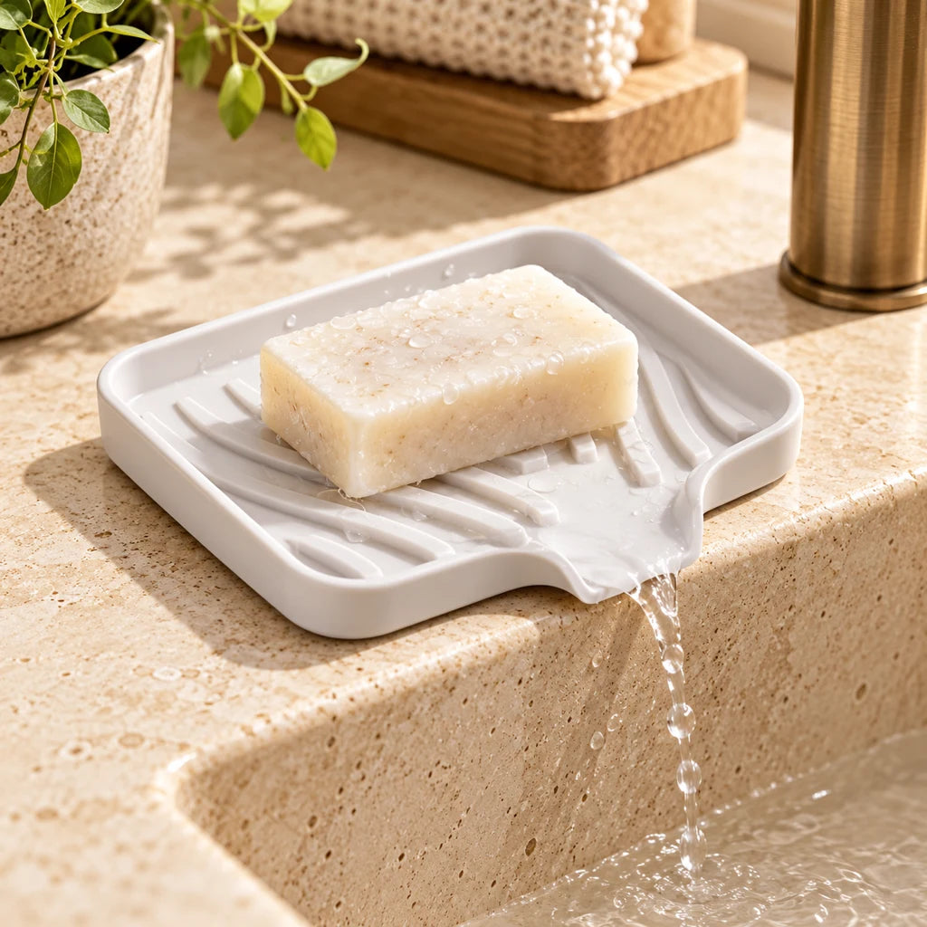 Reusable silicone soap dish holder